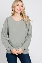 Grey Long Sleeve Side Pocket Sweatshirt