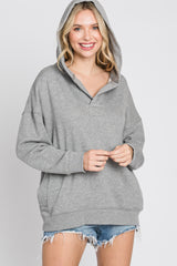 Heather Grey Side Pocket Hooded Sweatshirt