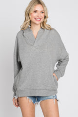 Heather Grey Side Pocket Hooded Sweatshirt