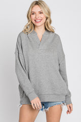 Heather Grey Side Pocket Hooded Sweatshirt