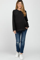 Charcoal Basic Maternity Long Sleeve Pullover