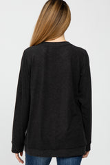 Charcoal Basic Maternity Long Sleeve Pullover