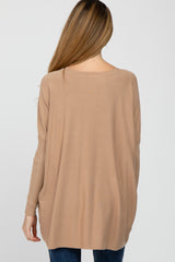 Taupe Pocketed Dolman Sleeve Maternity Top