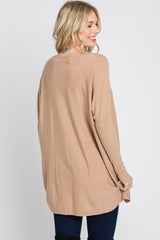 Taupe Pocketed Dolman Sleeve Top