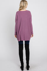 Plum Pocketed Dolman Sleeve Top