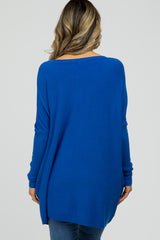 Royal Blue Pocketed Dolman Sleeve Top