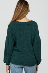 Forest Green Long Puff Sleeve Maternity Top