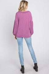 Magenta Long Puff Sleeve Top