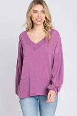 Magenta Long Puff Sleeve Top