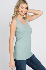 Mint Green Ribbed Sleeveless Top