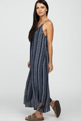 Navy Blue Printed Stripe Jumpsuit