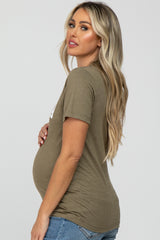 Olive Mama Short Sleeve Maternity Top