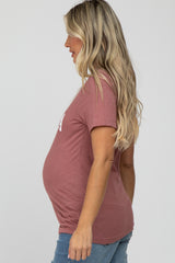 Mauve Mama Short Sleeve Maternity Top