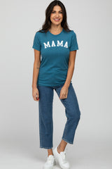 Teal Mama Short Sleeve Top