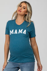 Teal Mama Short Sleeve Maternity Top