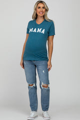 Teal Mama Short Sleeve Maternity Top