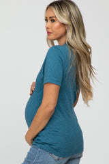 Teal Mama Short Sleeve Maternity Top