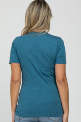 Teal Mama Short Sleeve Maternity Top