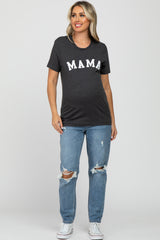 Charcoal Mama Short Sleeve Maternity Top