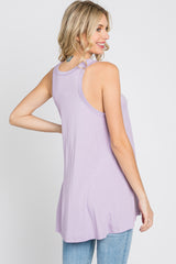 Lavender Raw Hem Sleeveless Tank Top