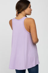 Lavender Raw Hem Sleeveless Maternity Tank Top