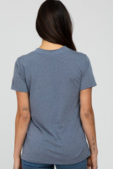 Charcoal Heathered V-Neck Top