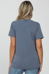 Charcoal Heathered V-Neck Maternity Top