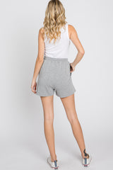 Heather Grey Distressed Drawstring Lounge Shorts