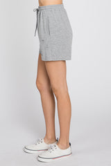 Heather Grey Distressed Drawstring Lounge Shorts