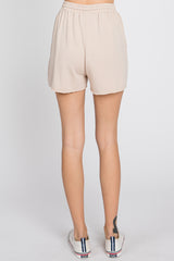 Taupe Distressed Drawstring Lounge Shorts