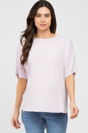 Lavender Dolman Sleeve Terry Maternity Top