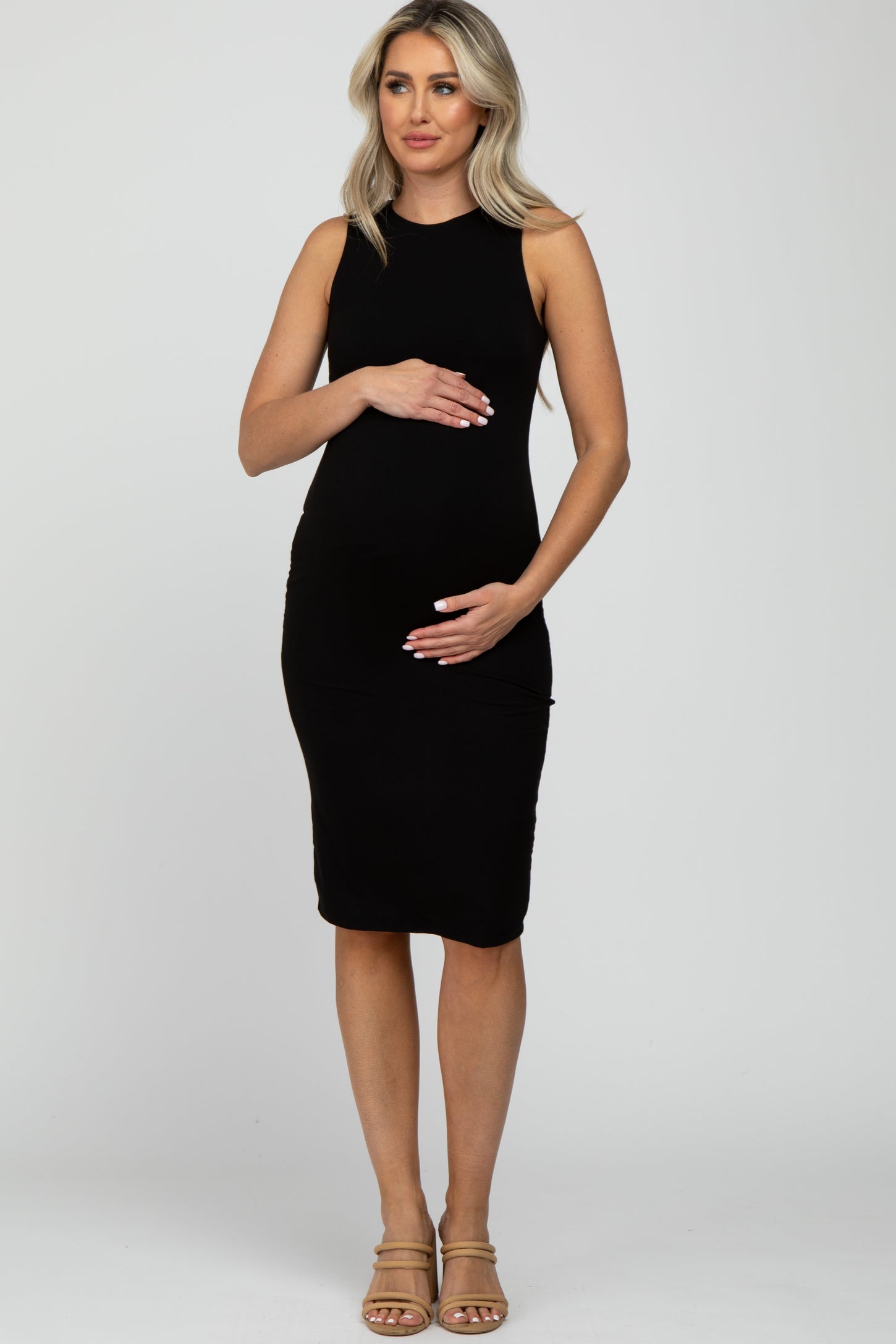Black Fitted Maternity Tunic Cami– PinkBlush