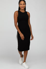 Black Fitted Sleeveless Dress