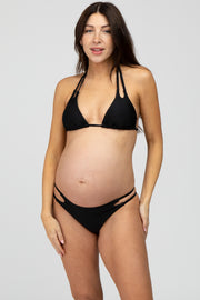 Black Strappy Maternity Bikini Set