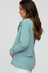 Mint Green Soft Knit Long Sleeve Maternity Top