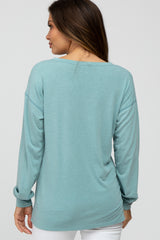 Mint Green Soft Knit Long Sleeve Maternity Top