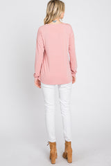 Pink Soft Knit Long Sleeve Top