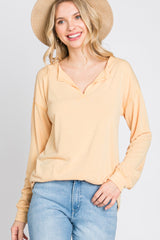 Yellow Soft Knit Long Sleeve Top