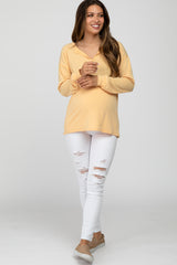 Yellow Soft Knit Long Sleeve Maternity Top