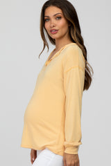 Yellow Soft Knit Long Sleeve Maternity Top