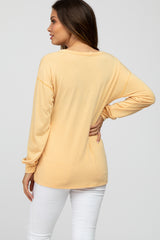 Yellow Soft Knit Long Sleeve Maternity Top