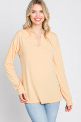 Yellow Soft Knit Long Sleeve Top