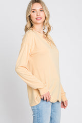 Yellow Soft Knit Long Sleeve Top