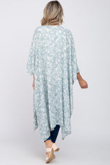 Light Blue Leaf Print Maternity Cover Up