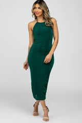 Forest Green Halter Neck Maternity Dress