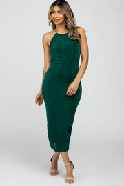 Forest Green Halter Neck Dress