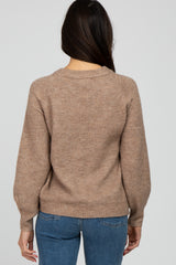 Mocha Soft Ribbed Knit Sweater