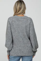 Heather Grey Soft Ribbed Knit Maternity Sweater