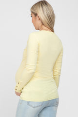 Yellow Henley Long Sleeve Maternity Top