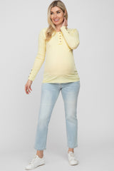 Yellow Henley Long Sleeve Maternity Top